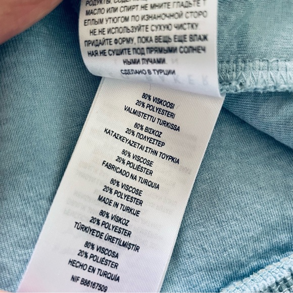 Ted Baker Puff Sleeve Pleat Sweatshirt Ice Blue Size US 6 - Picture 9 of 12